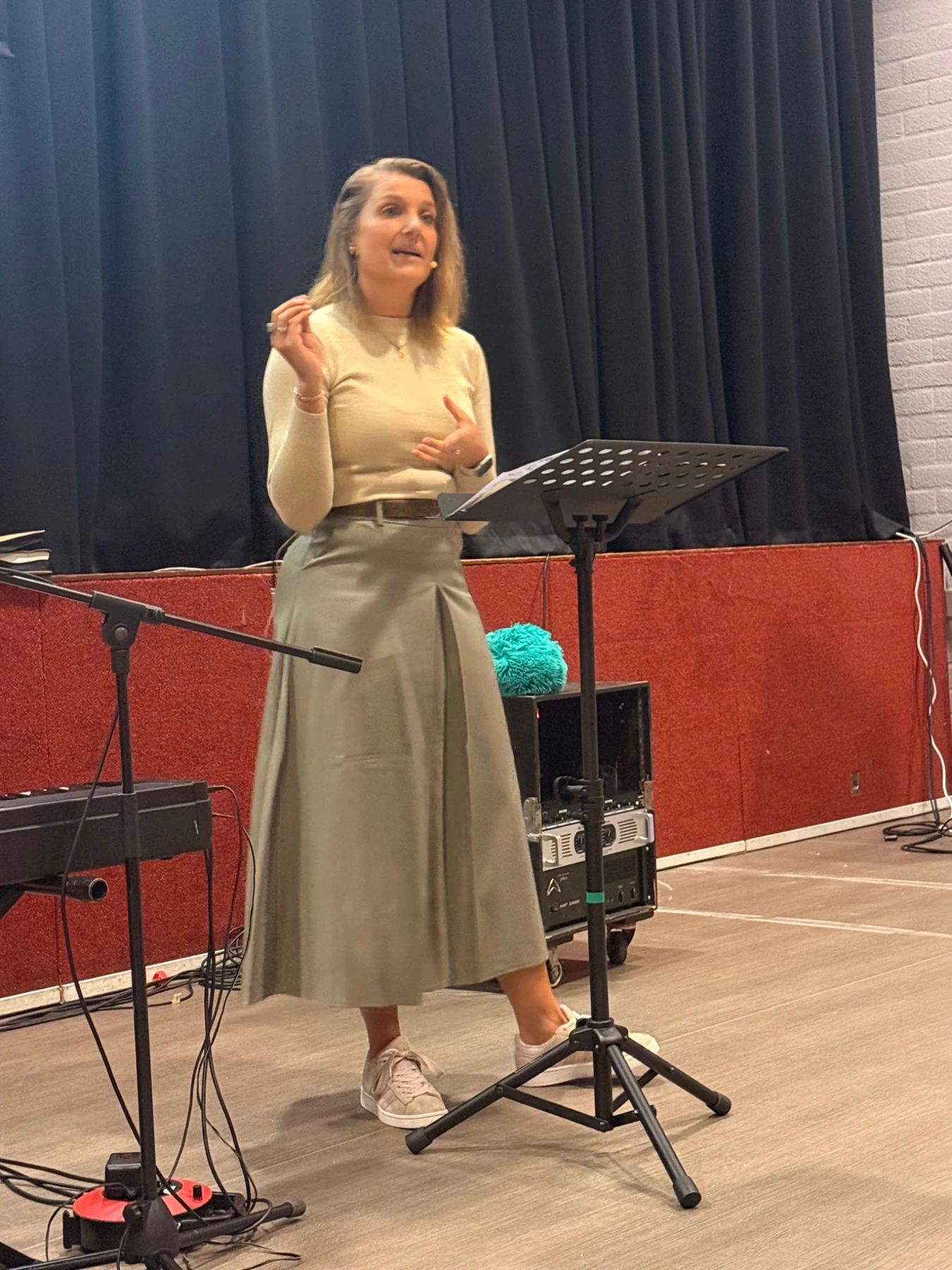 Danielle speaking in church